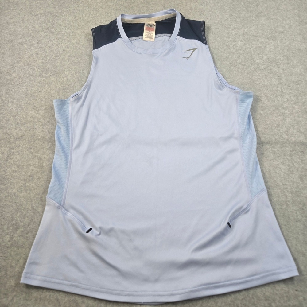 Gymshark Apex Performance Tank Top Mens Small Blue Navy Sleeveless A1A9J